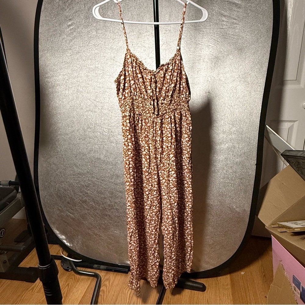 SHEIN Brown Floral Jumpsuit